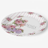 Petals & Prosecco Floral ペーパープレート (アングル)