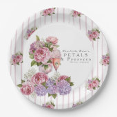 Petals & Prosecco Floral ペーパープレート (正面)
