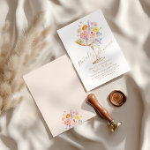 Petals & Prosecco Floral Bridal Shower Invitation 招待状