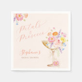 Petals & Prosecco Floral Bridal Shower Napkins スタンダードカクテルナプキン (正面)