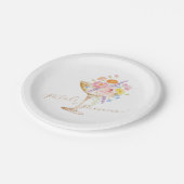 Petals & Prosecco Floral Bridal Shower Paper Plate ペーパープレート (アングル)