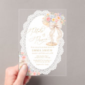 Petals & Prosecco Floral Garden Bridal Shower アクリル招待状 (インサイチュ (ポータブル))
