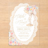 Petals & Prosecco Floral Garden Bridal Shower アクリル招待状 (正面)