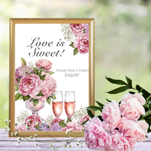 Petals & Prosecco "Love is Sweet"  Sign 招待状