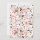 Petals & Prosecco Pink Bow Floral Bridal Shower 招待状 (裏面)