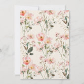 Petals & Prosecco Pink Coquette Bow Bridal Shower  招待状 (裏面)