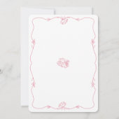 Petals Prosecco Pink Hand Drawn Bridal Shower 招待状 (裏面)
