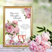 Petals & Prosecco Recipe Cards Here Sign 招待状