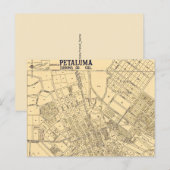 Petaluma CA Vintage Map Postcard ポストカード (正面/裏面)