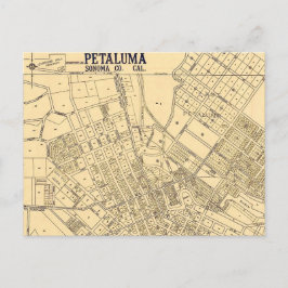 Petaluma CA Vintage Map Postcard ポストカード