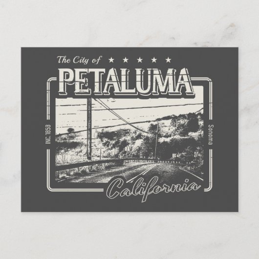 PETALUMA CALIFORNIAヴィンテージ – ペタルマカ市 ポストカード (正面)
