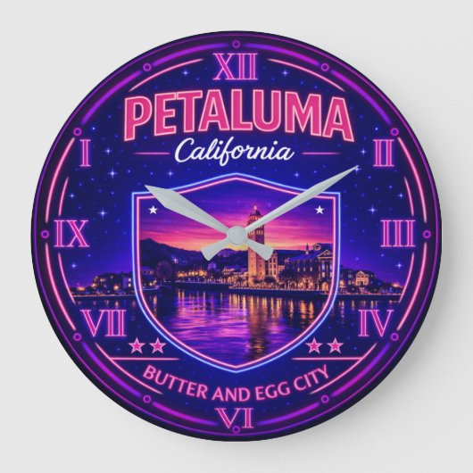 Petaluma California ラージ壁時計 (正面)