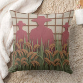 Petani Rice Carve 3d Batik Motif クッション (ブランケット)