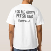 PetCloudのユニセックスなTシャツの灰色のロゴ Tシャツ (裏面)