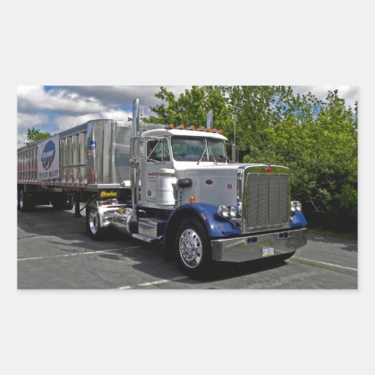 Pete 359 Axleステッ独身のカー 長方形シール (正面)