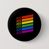 Pete LGBT レインボー 缶バッジ (正面)