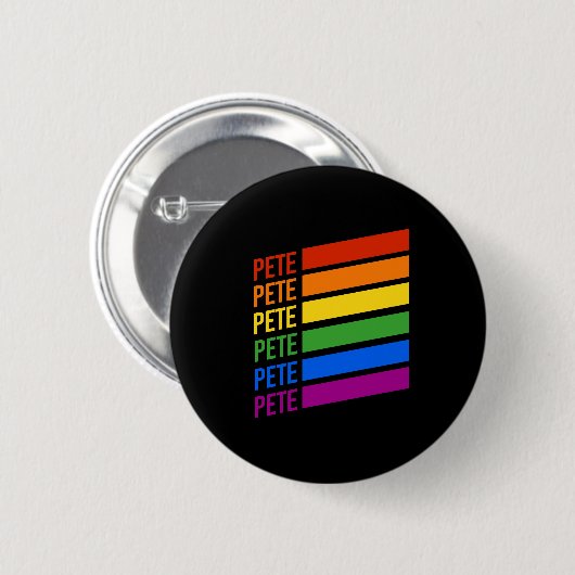 Pete LGBT レインボー 缶バッジ (正面&裏面)