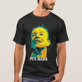 Pete Seeger。アメリカのフォーク歌手でソーシャルAC Tシャツ (正面)