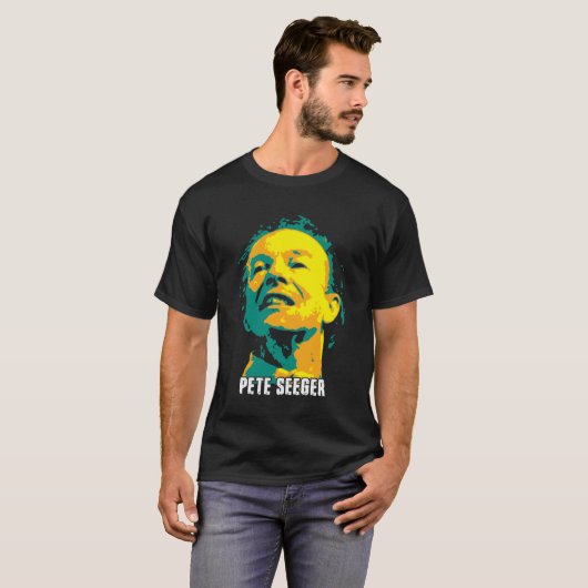 Pete Seeger。アメリカのフォーク歌手でソーシャルAC Tシャツ (正面フル)