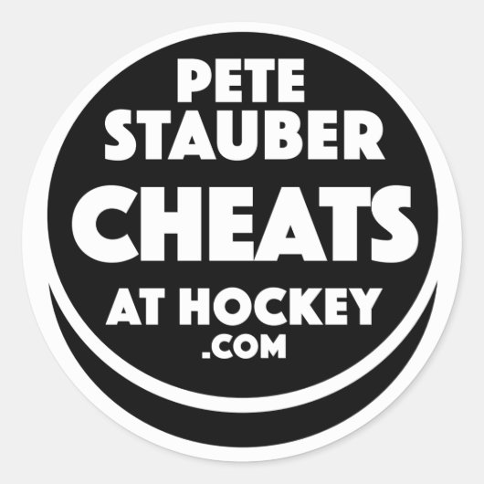 Pete Stauber Cheats At Hockey .com ステッカー (正面)