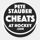 Pete Stauber Cheats At Hockey .com Stickers ラウンドシール (正面)