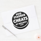 Pete Stauber Cheats At Hockey .com Stickers ラウンドシール (封筒)