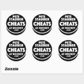 Pete Stauber Cheats At Hockey .com Stickers ラウンドシール (シート)