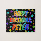 「PETER」名、おもしろい「ハッピーバースデー」 ジグソーパズル (横)