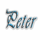 "Peter" 青い数字 ピーター 名前, シール (正面)