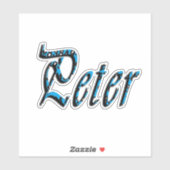 "Peter" 青い数字 ピーター 名前, シール (シート)