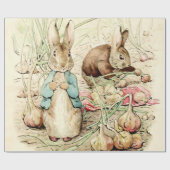 Peter and Benjamin Gather Onions by Beatrix Potter ラッピングペーパー (フラット)