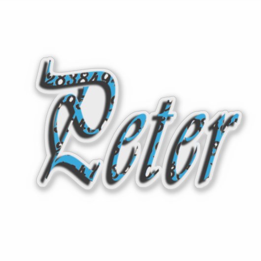 "Peter" Blue Numbers Peter Name, シール (正面)