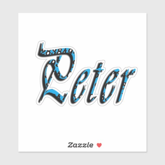 "Peter" Blue Numbers Peter Name, シール (シート)