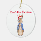 Peter Christmas Hat Personalize初めてのクリスマス セラミックオーナメント (左)