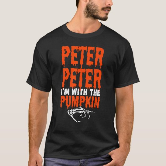 Peter I'm with the Pumpkin Halloween Costume Coupl Tシャツ (正面)