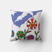 Peter Maxカラフル水カラーデイジーフローラ クッション (裏面)