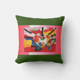 Peter Maxカラフル水カラーハートパターン クッション