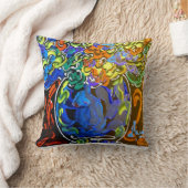 Peter Maxカラフル水彩花瓶と花 クッション (ブランケット)