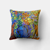 Peter Maxカラフル水彩花瓶と花 クッション (裏面)