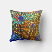 Peter Maxカラフル水彩花瓶と花 クッション (裏面)