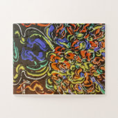 Peter Maxカラフル水色花付き花瓶 ジグソーパズル (横)