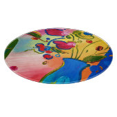 Peter Max Flowers インスパイア Round Cutting Board カッティングボード (角)