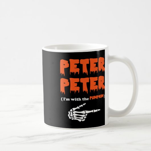 Peter Peter I'm With The Pumpkin Halloween Costume コーヒーマグカップ (右)