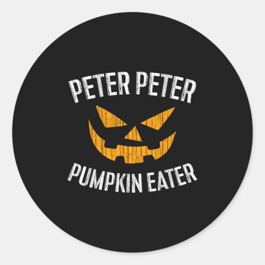 Peter Peter Pumpkin Eater Halloween Costume Shirt  ラウンドシール (正面)