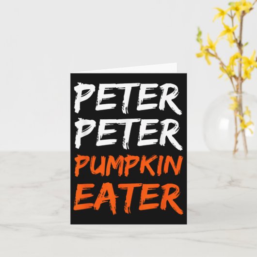 Peter Pumpkin Costume Eater Halloween  カード (黄色い花)
