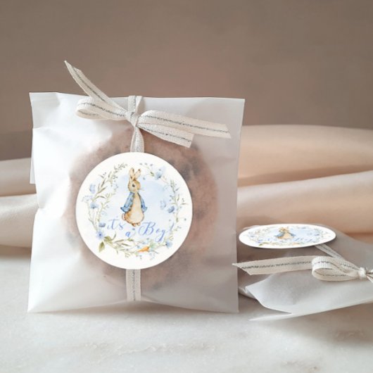 Peter Rabbit男の子 – 白いステッカー ラウンドシール