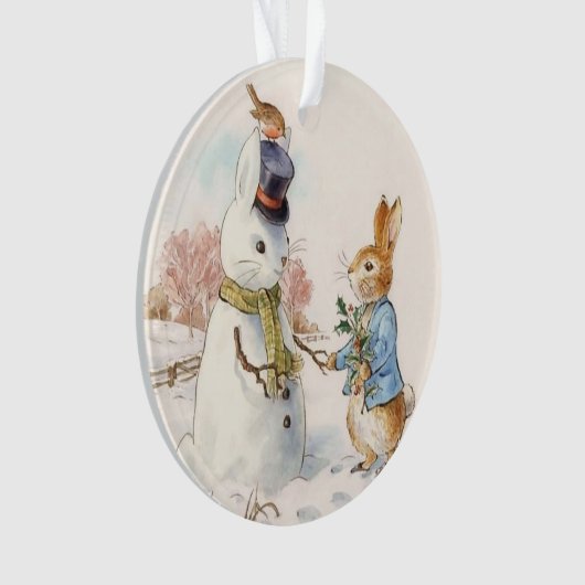 Peter Rabbit and the Snowman by Beatrix Potter オーナメント (正面)