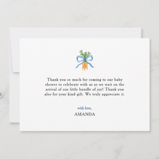 Peter Rabbit Baby Shower サンキューカード (裏面)
