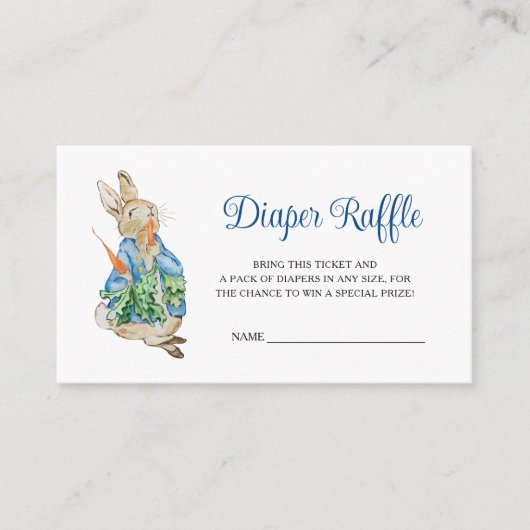 Peter Rabbit Baby Shower Diaper Raffle エンクロージャーカード (正面)