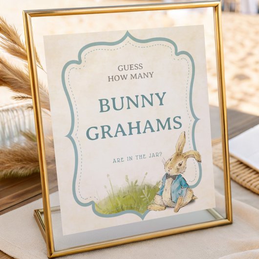 Peter Rabbit Baby Shower How Many Bunny Grahams ポスター